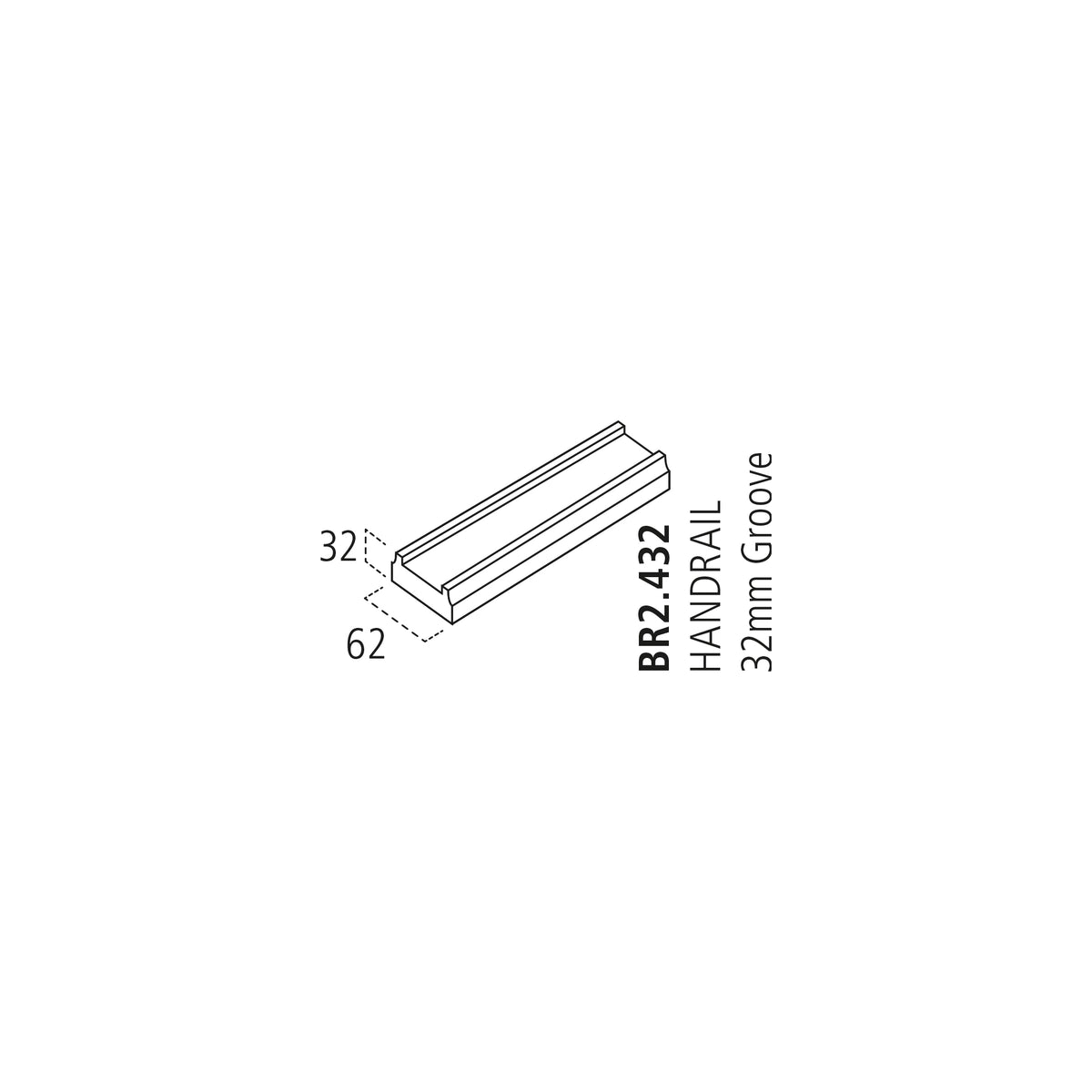 Pine Baserail 2.4mtr 32mm