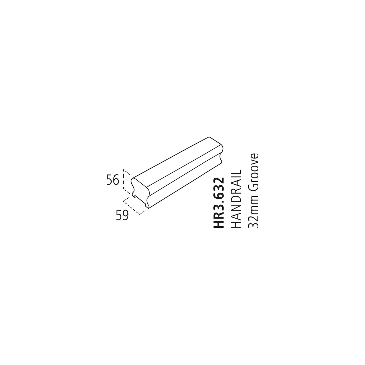 Pine 3.6mtr 32mm Handrail