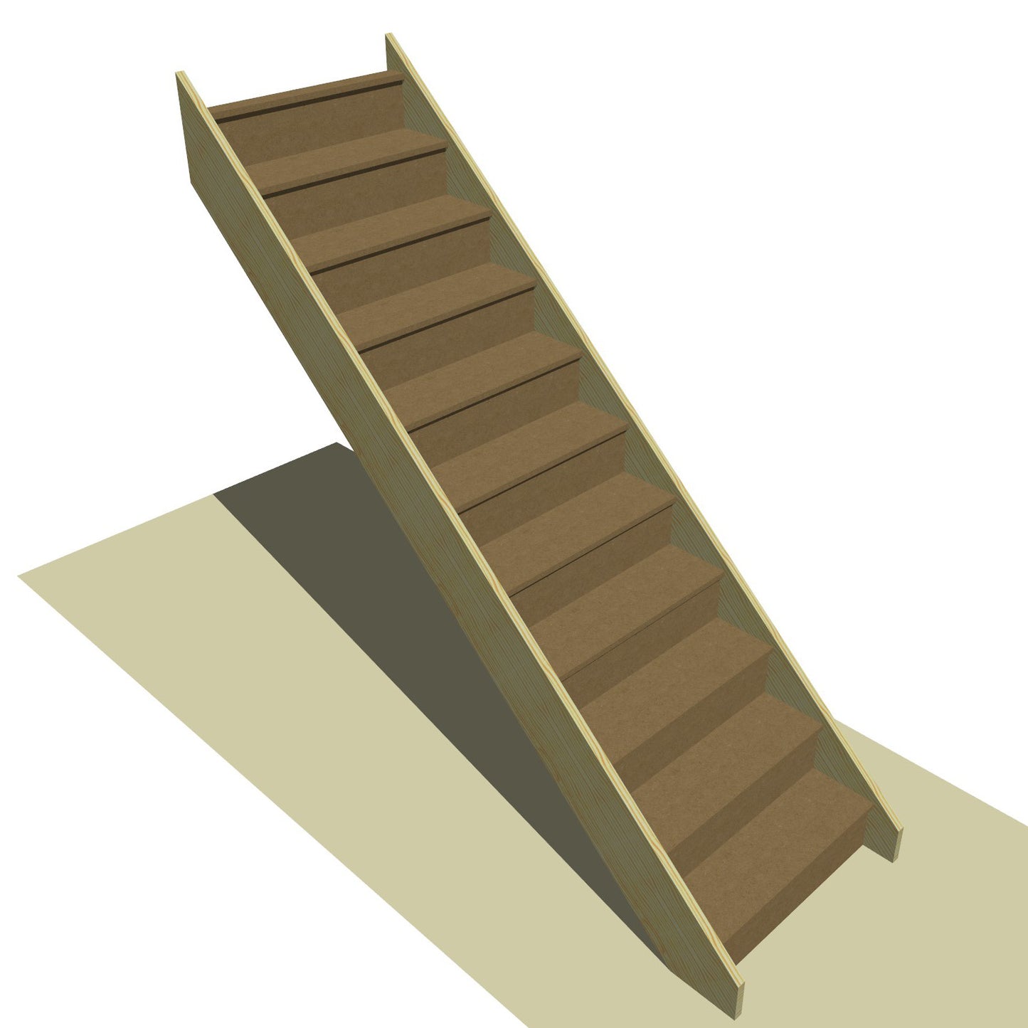 Made to Measure Straight Flight 11 Risers Total Rise 1650 -2220mm Going 225mm