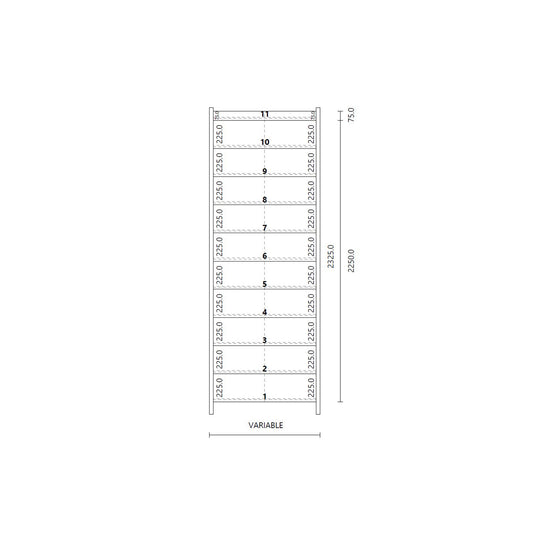 Made to Measure Straight Flight 11 Risers Total Rise 1650 -2220mm Going 225mm