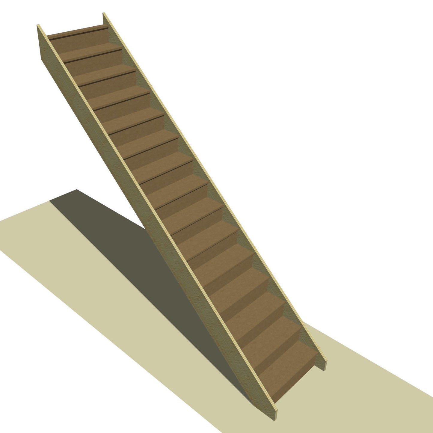 Made to Measure Straight Flight 15 Risers Total Rise 2250-3030mm
