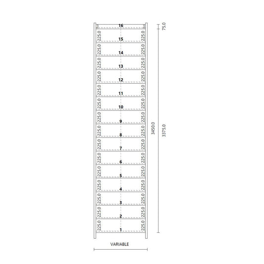 Made to Measure Straight Flight 16 Risers Total Rise 2400-3230mm