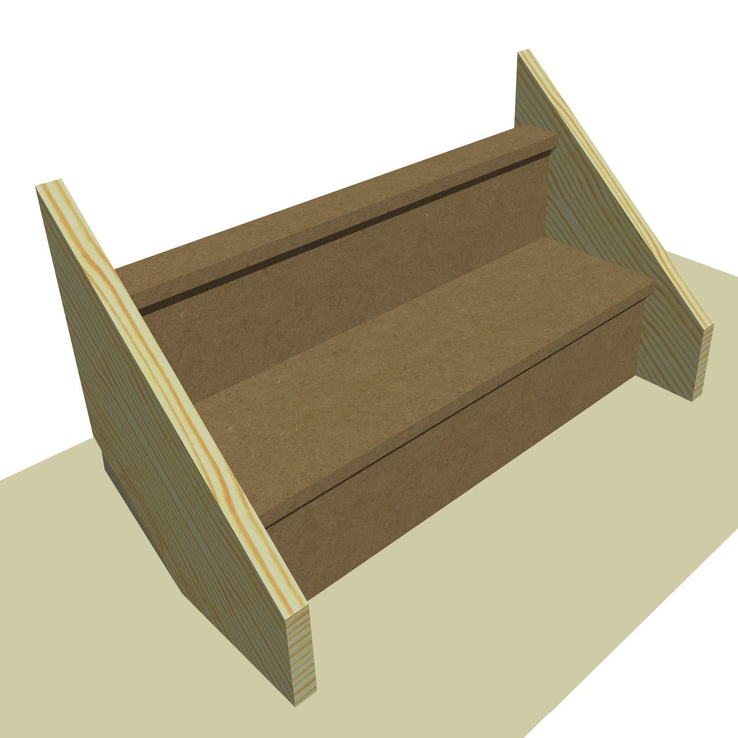 Made to Measure Straight Flight 2 Risers Total Rise 300-400mm 225 Going
