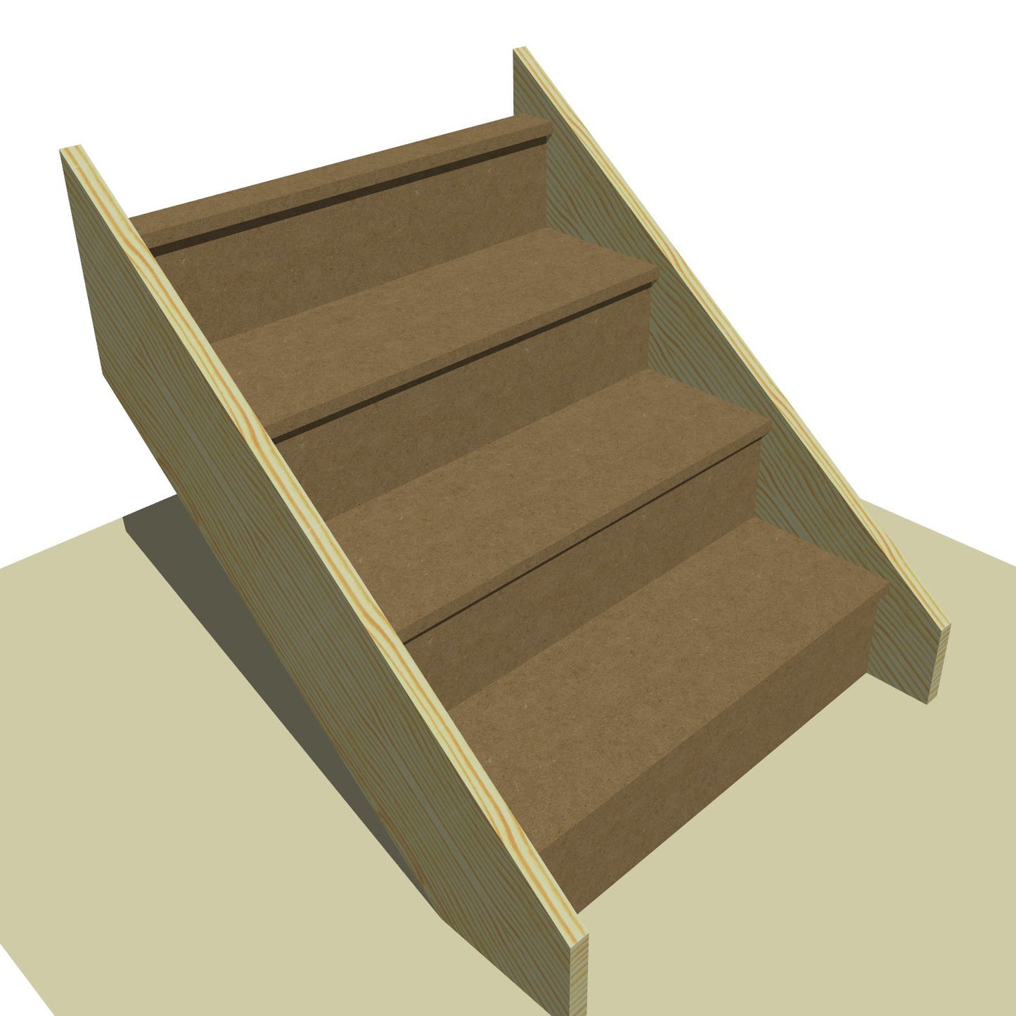 Made to Measure Straight Flight 4 Risers Total Rise 600 - 805mm Going 225mm