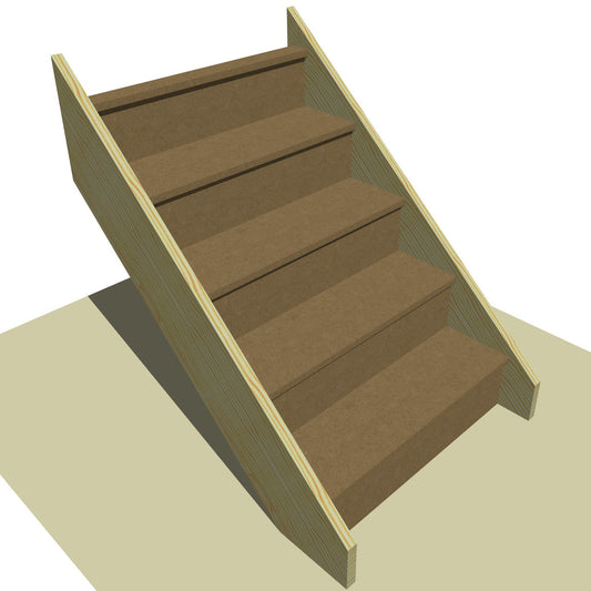 Made to Measure Straight Flight 5 Risers Total Rise 750 - 1010mm Going 225mm