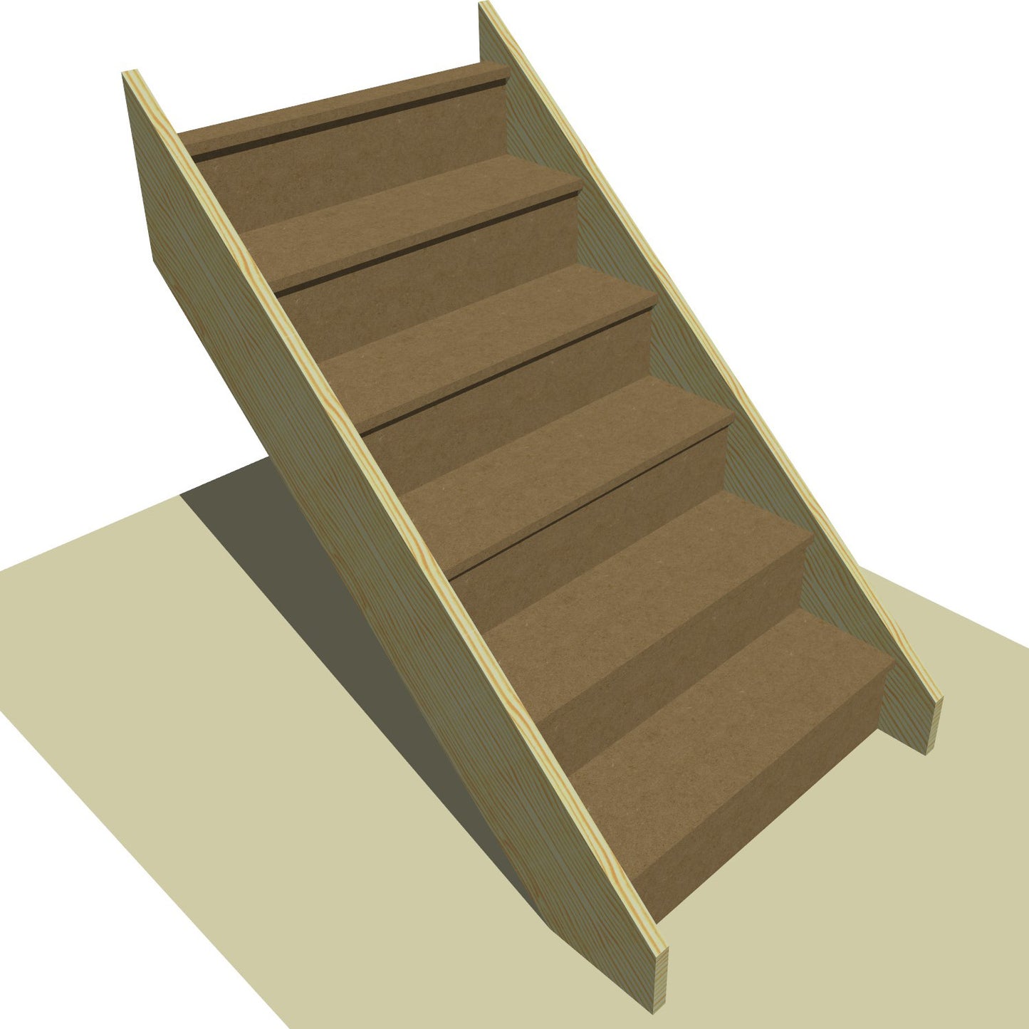 Made to Measure Straight Flight 6 Risers Total Rise 900 - 1210mm Going 225mm