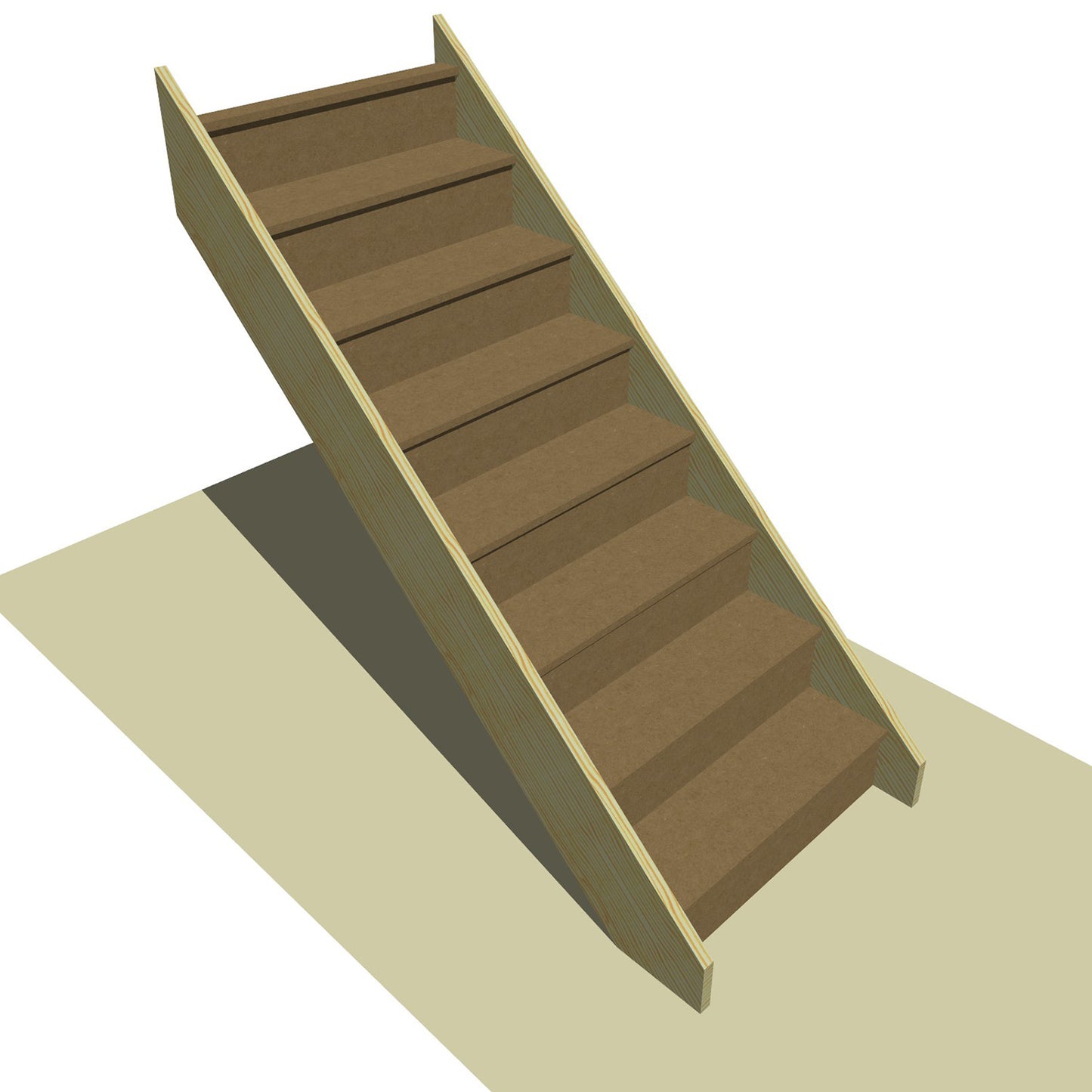Made to Measure Straight Flight 8 Risers Total Rise 1200 - 1615mm Going 225mm