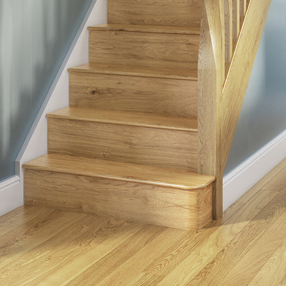 Universal Oak Bullnose Tread and riser 200x235x1200 Lacquered Finish FSC