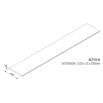 Tread Extension 1220 X13 X 200 Oak lacquered Finish FSC