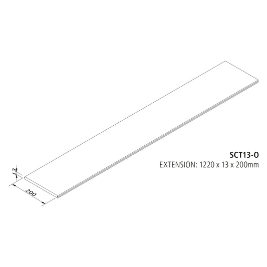 Tread Extension 1220 X13 X 200 Oak lacquered Finish FSC